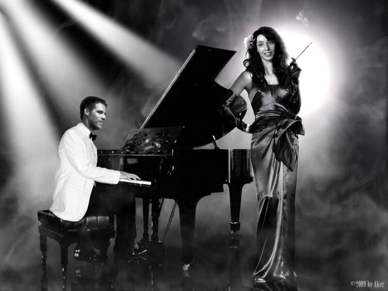 Woman and Man with Piano