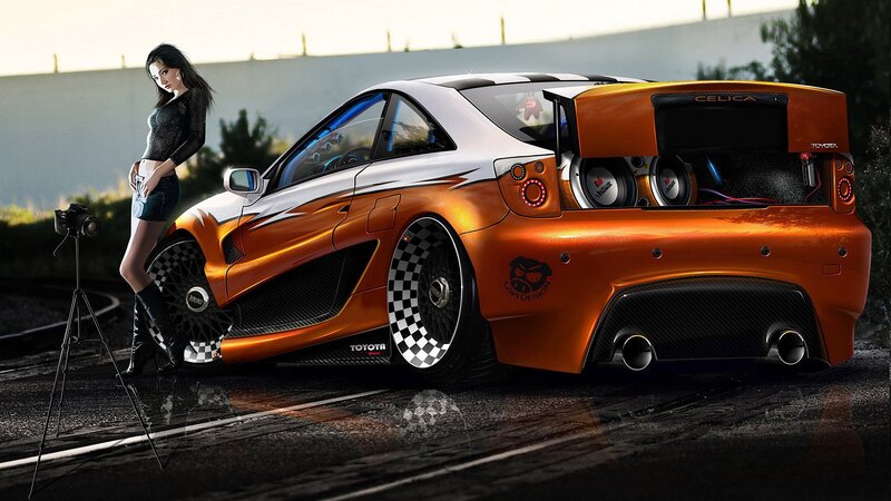 Woman and Modified Car