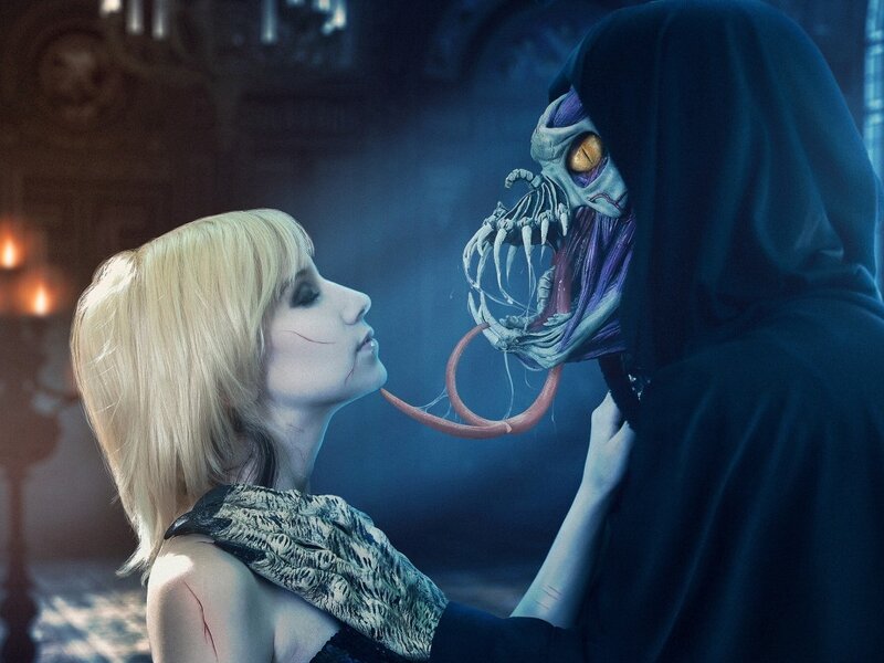 Woman and Monster — Blue, Dramatic