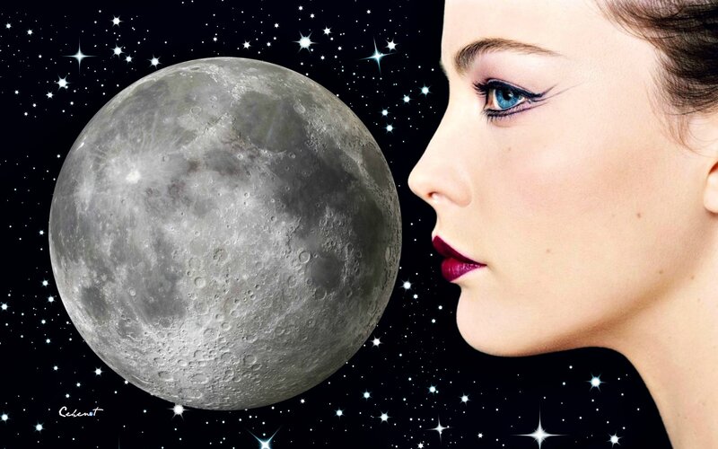 Woman and Moon