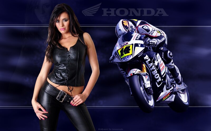 Woman and Motorcycle Racer