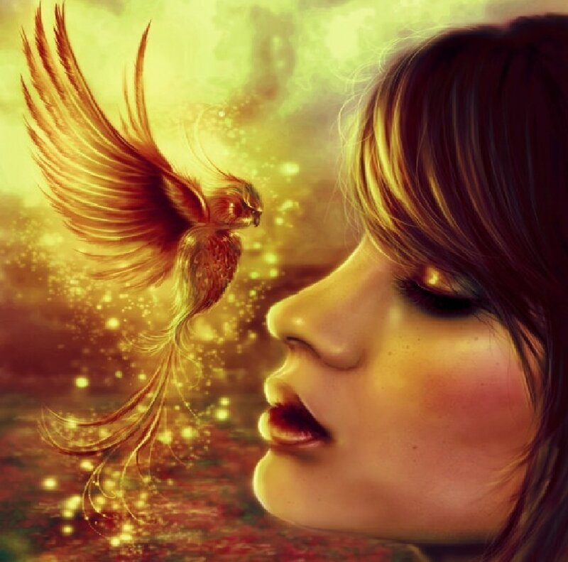 Woman and Phoenix