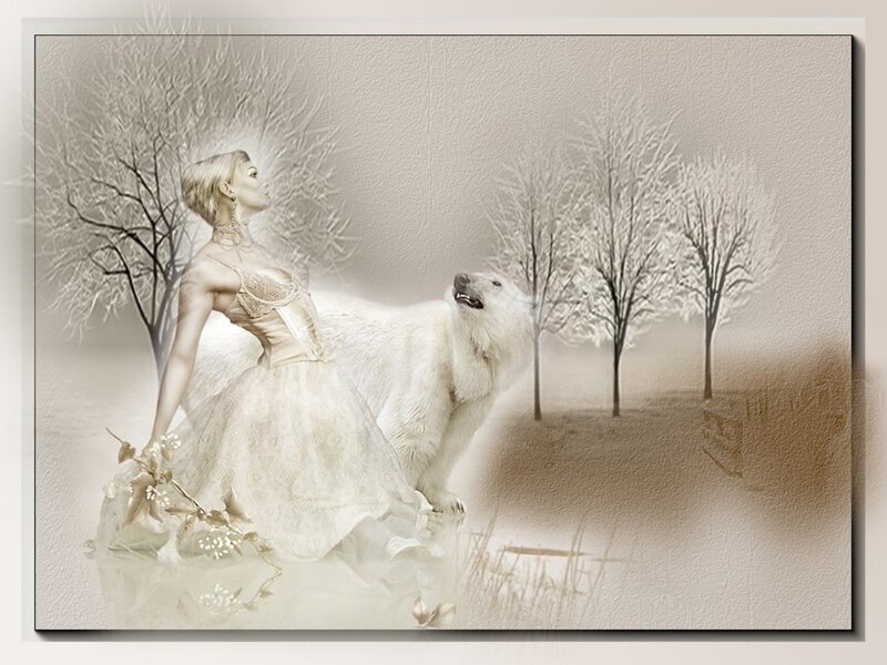 Woman and Polar Bear