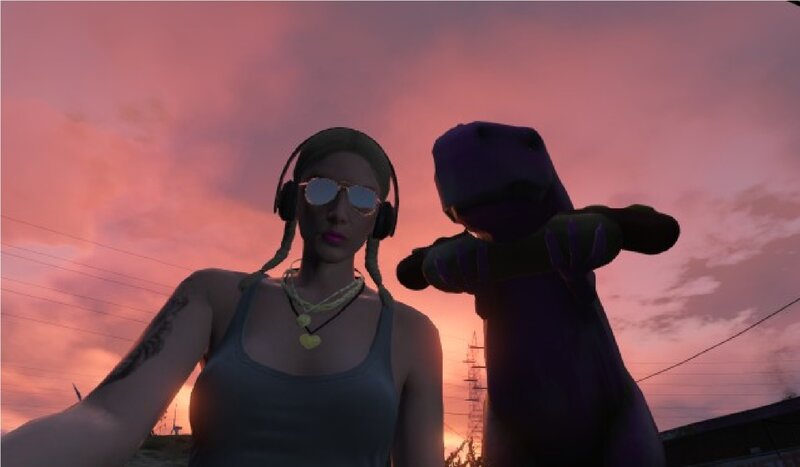 Woman and Purple Figure