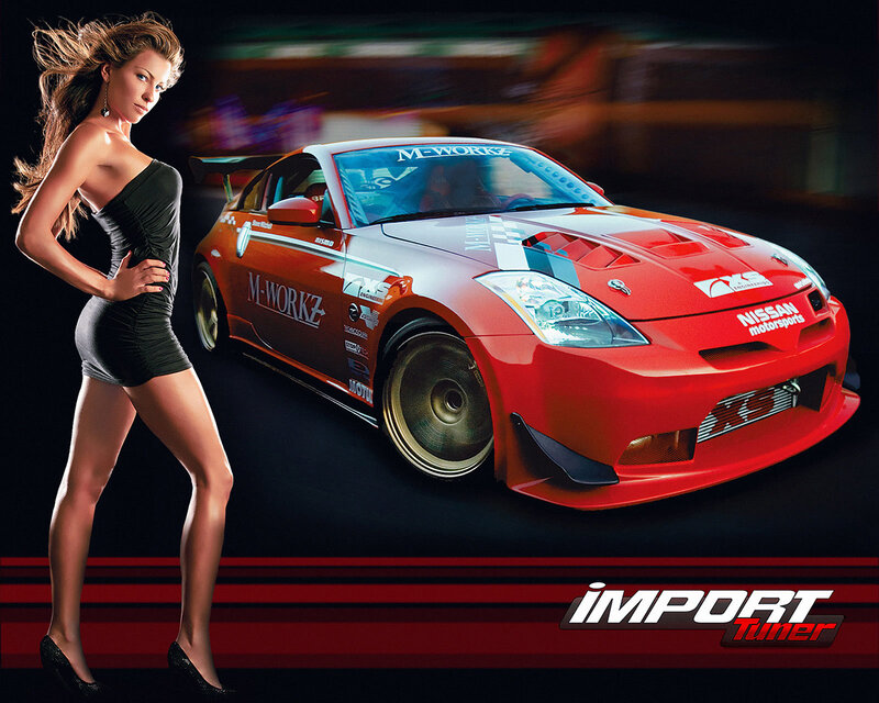 Woman and Race Car — Red