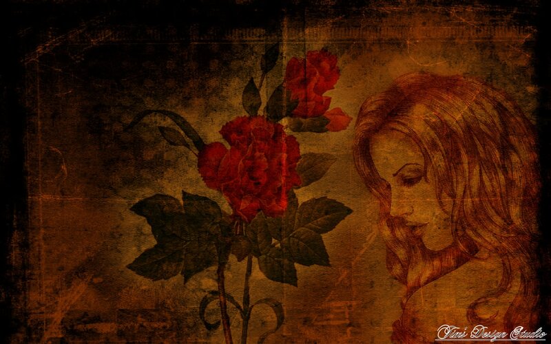 Woman and Red Roses