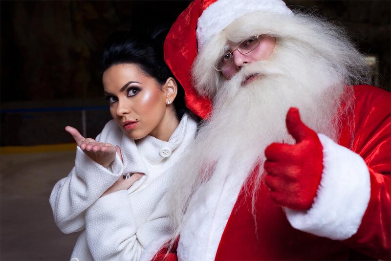 Woman and Santa Claus
