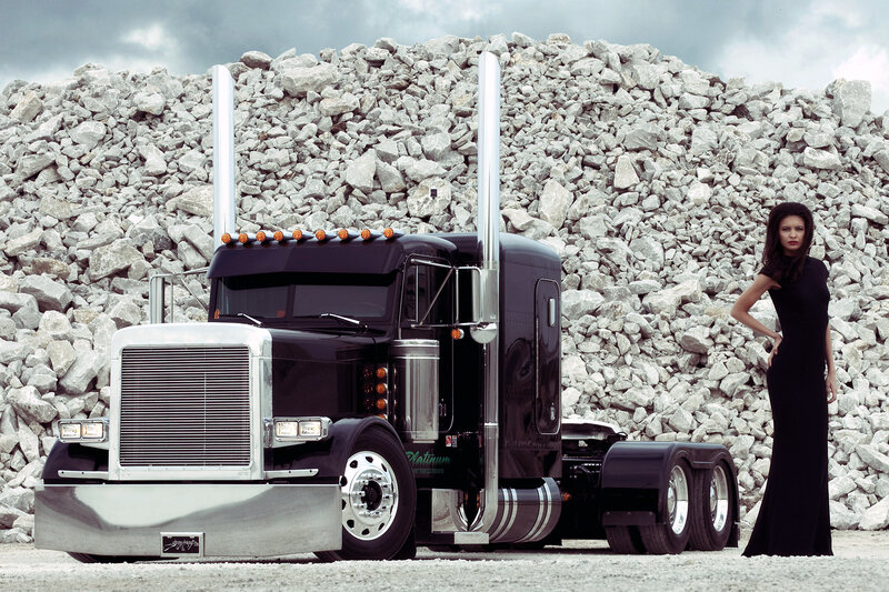 Woman and Semi-truck