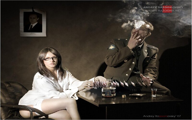 Woman and Soldier at Table