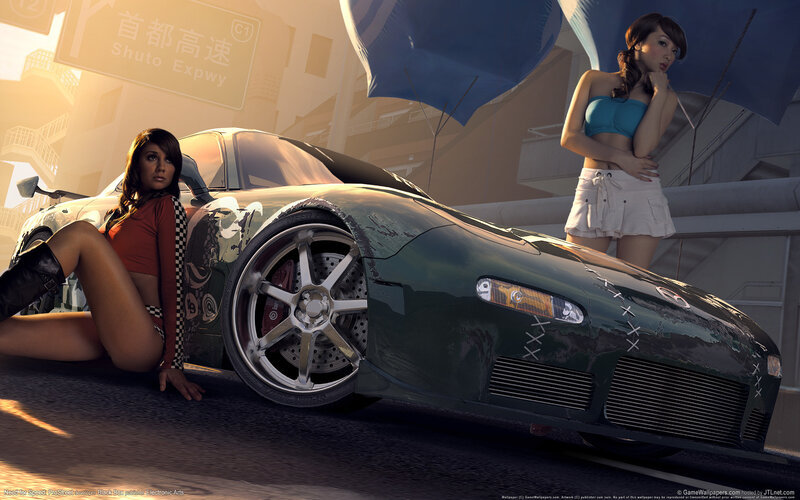Woman and Sports Car — Green