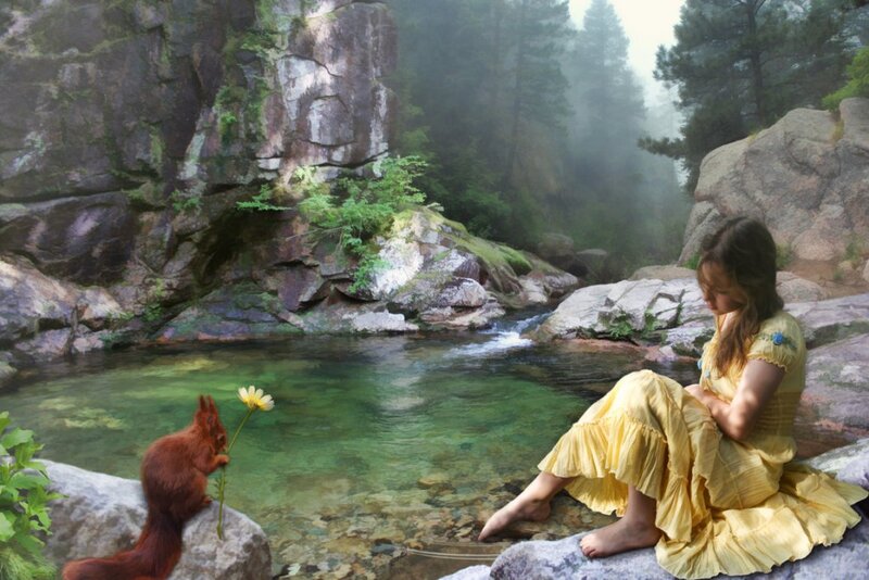 Woman and Squirrel