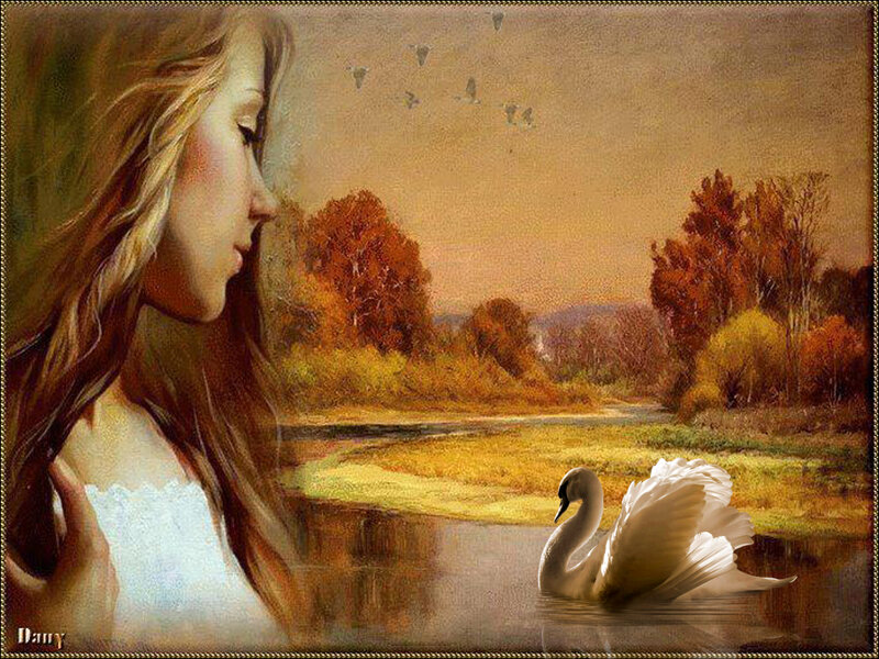 Woman and Swan — Brown