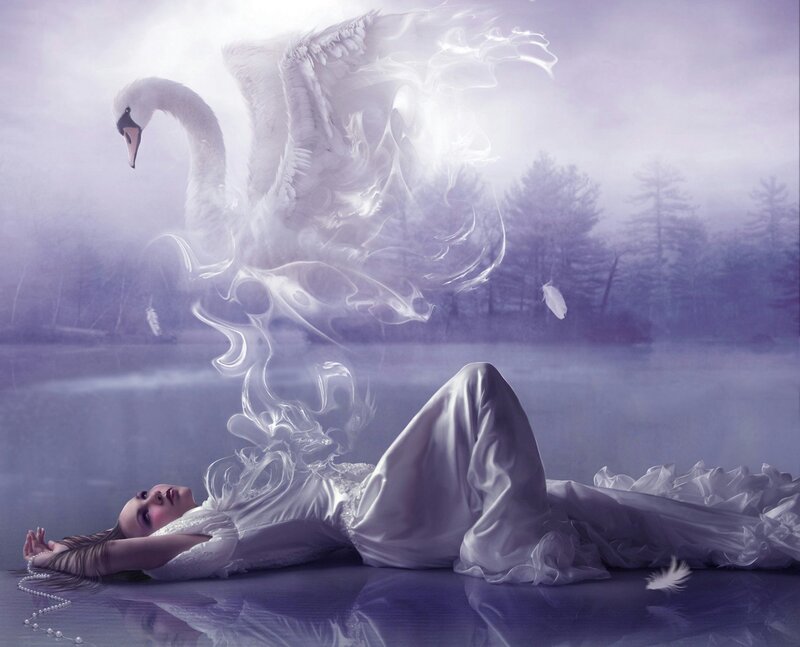 Woman and Swan