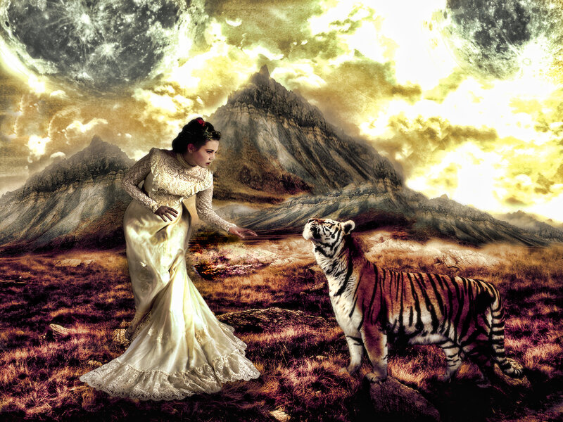 Woman and Tiger — Gold