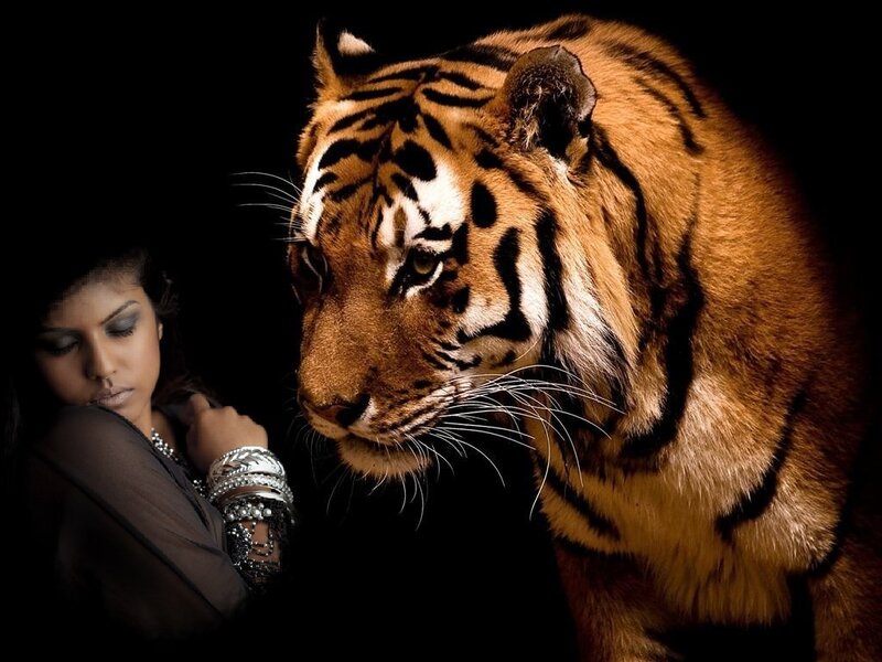 Woman and Tiger