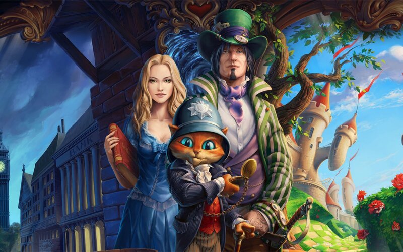 Woman and Two Anthropomorphic Characters