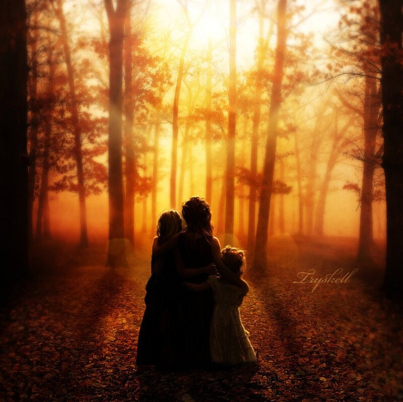 Woman and Two Girls
