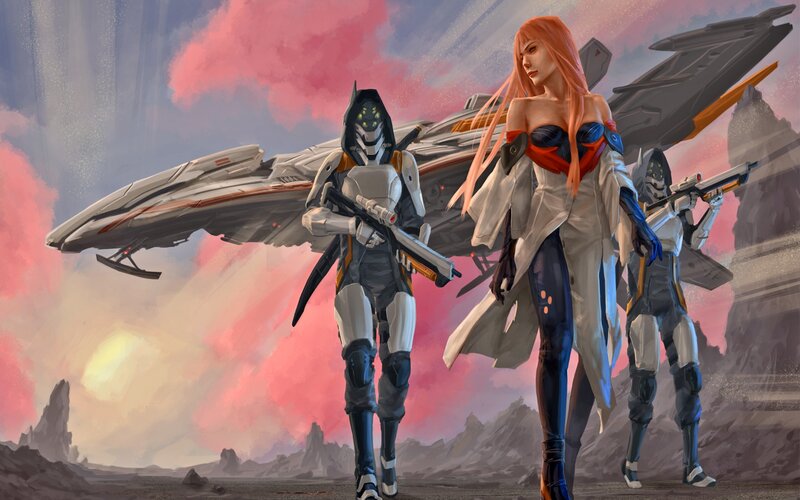 Woman and Two Soldiers