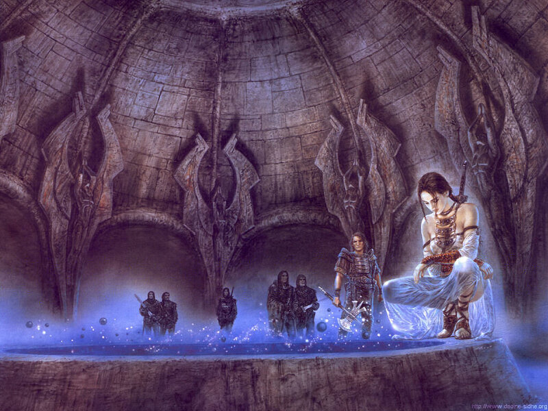 Woman and Warriors in Cave