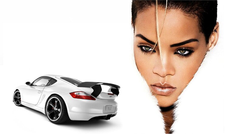 Woman and White Car — Dramatic