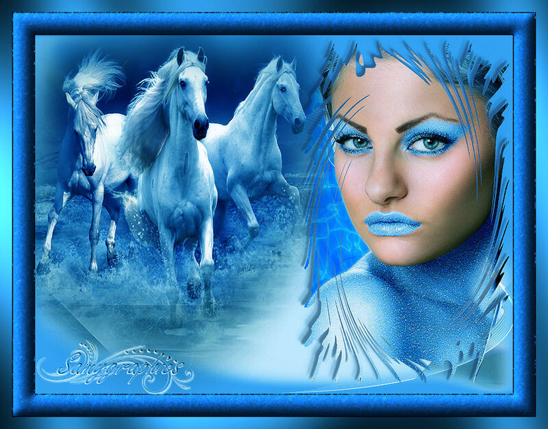 Woman and White Horses