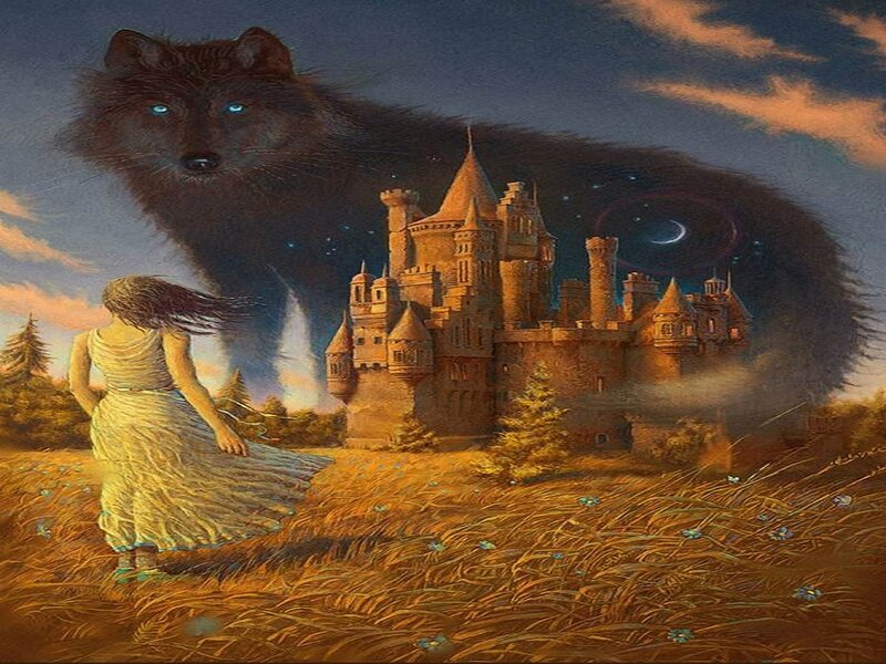 Woman and Wolf — Brown