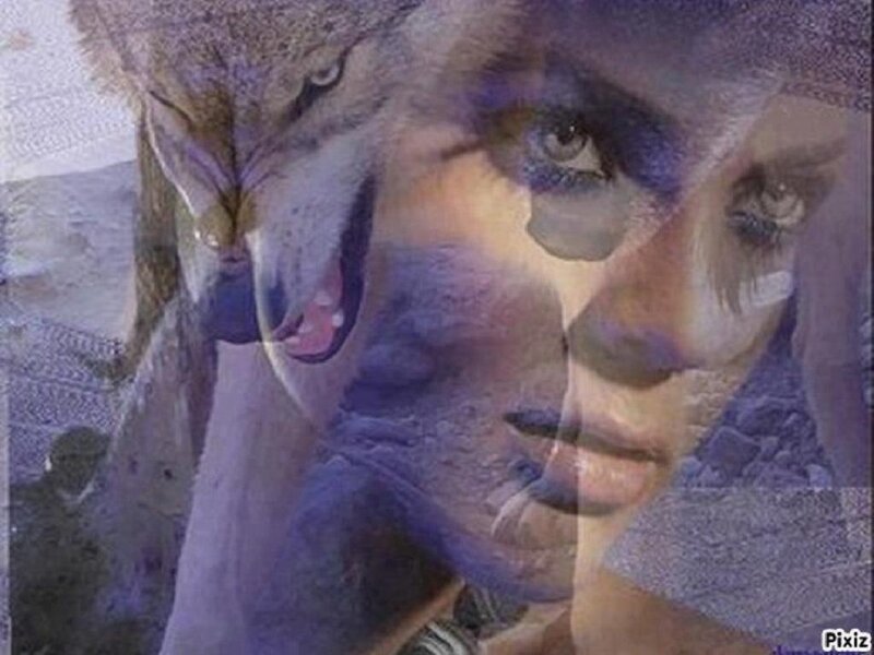 Woman and Wolf Overlay