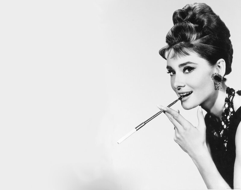 Woman Applying Lipstick — Black, Elegant