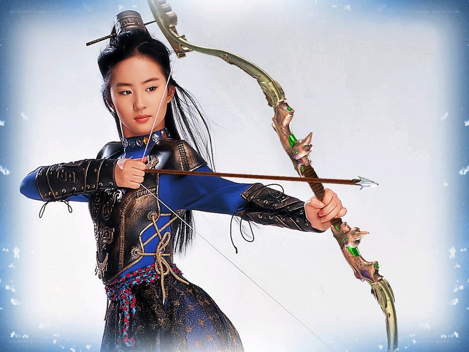 woman archer in armor