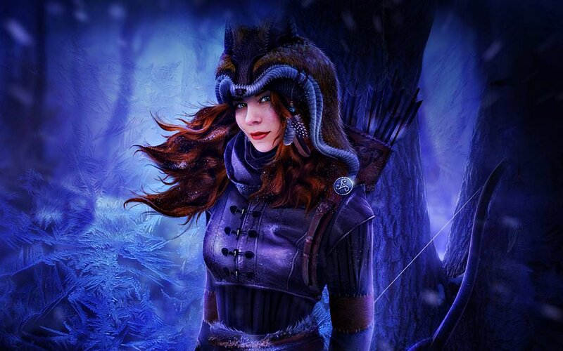 Woman Archer in Winter