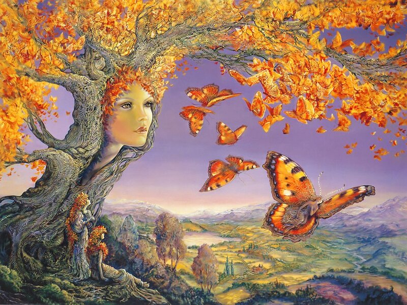 Woman as Tree with Butterflies