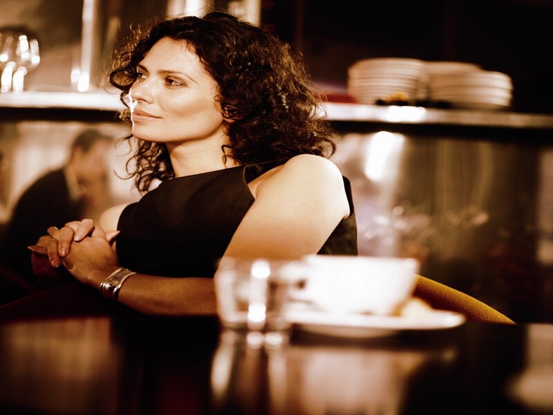 woman at a bar