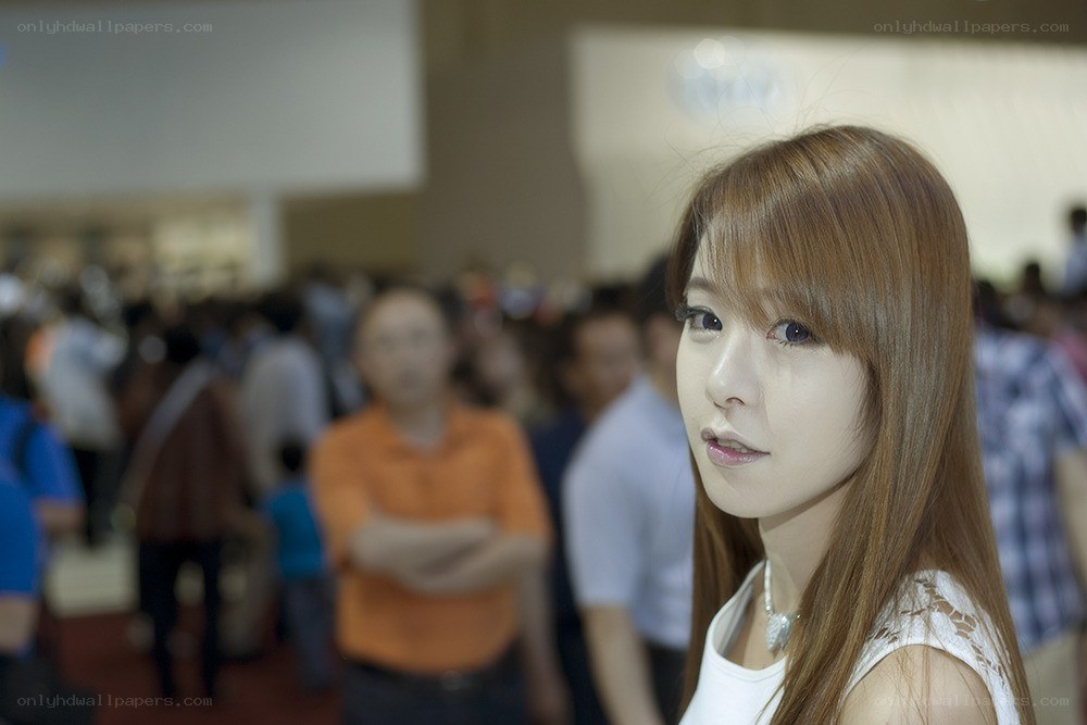 woman at a crowded event