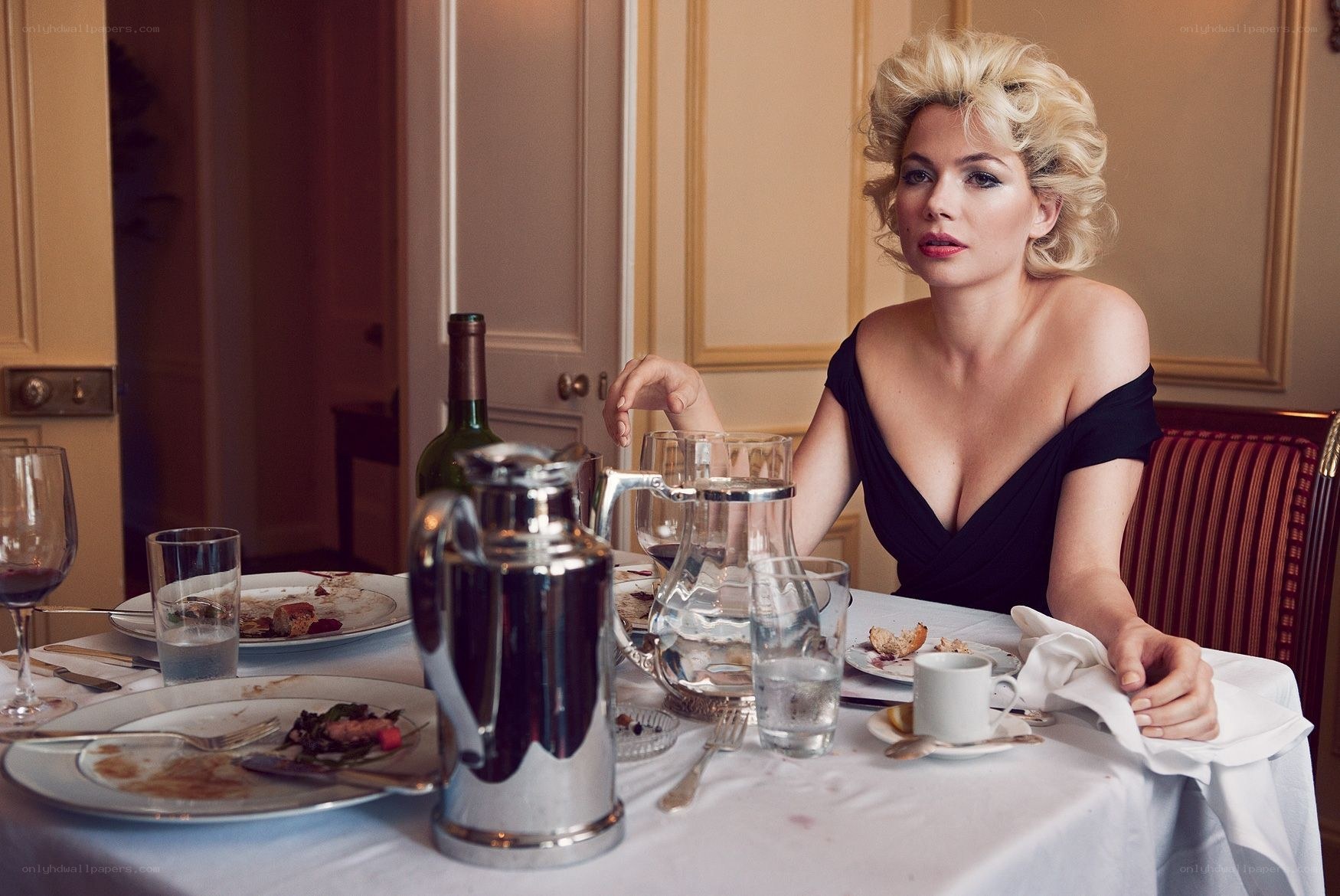 Woman at a dining table