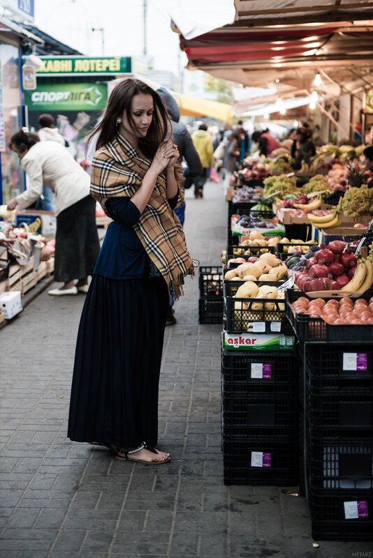 Woman at a fruit market