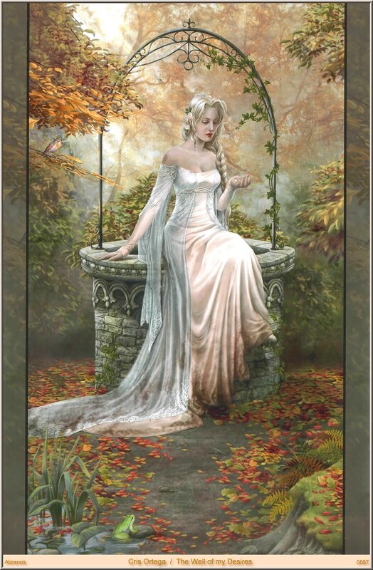 Woman at a garden well