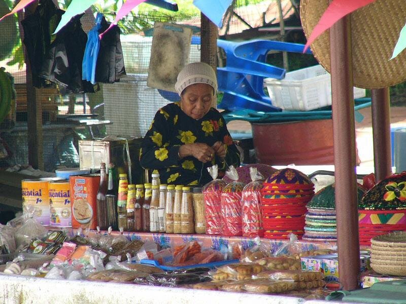 Woman at a market stall