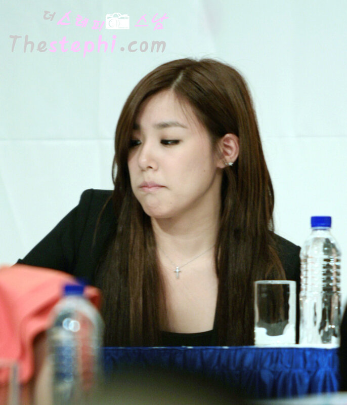 woman at a press event