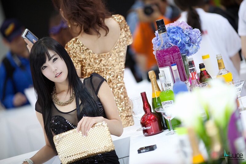 Woman at a promotional event