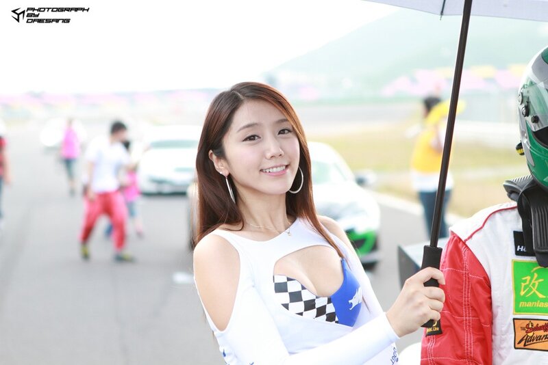 Woman at a race track