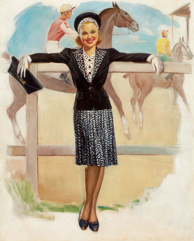 Woman at a racetrack