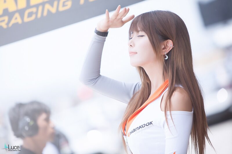 Woman at a racing event