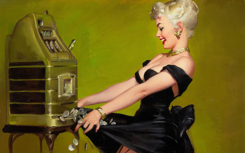 Woman at a slot machine