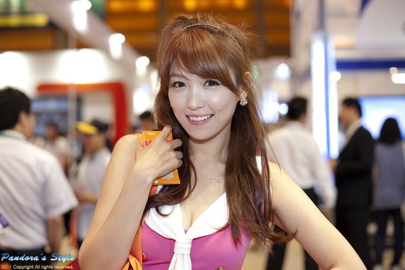 Woman at a trade show