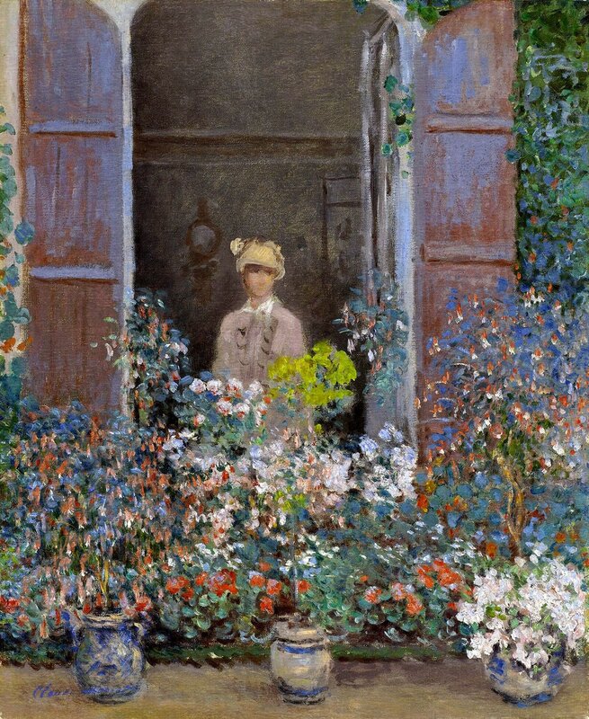 Woman at a Window with Flowers