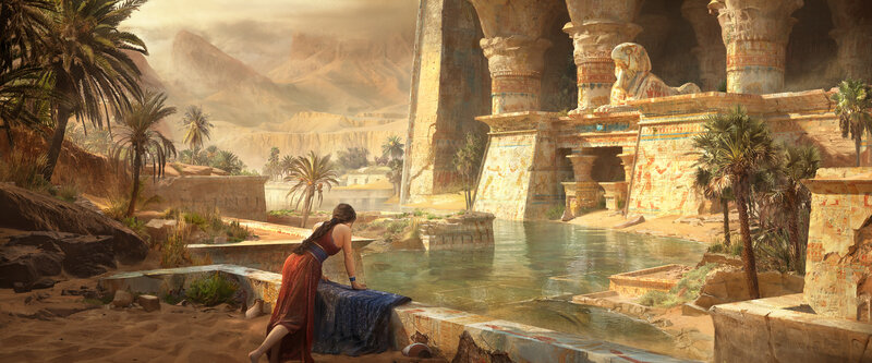 Woman at Ancient Pool