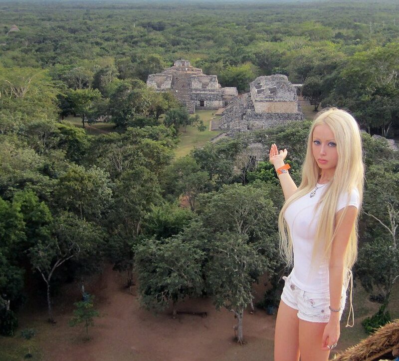 woman at ancient ruins