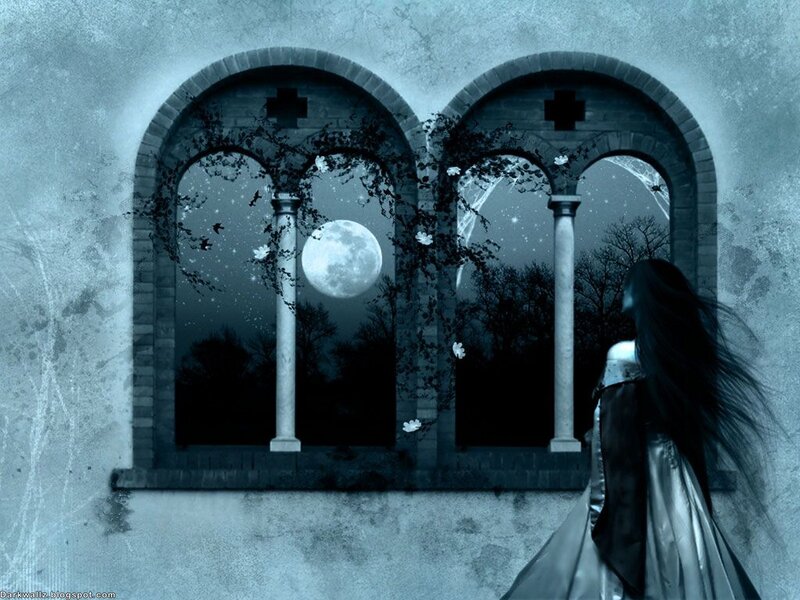 Woman at Arched Window — Blue
