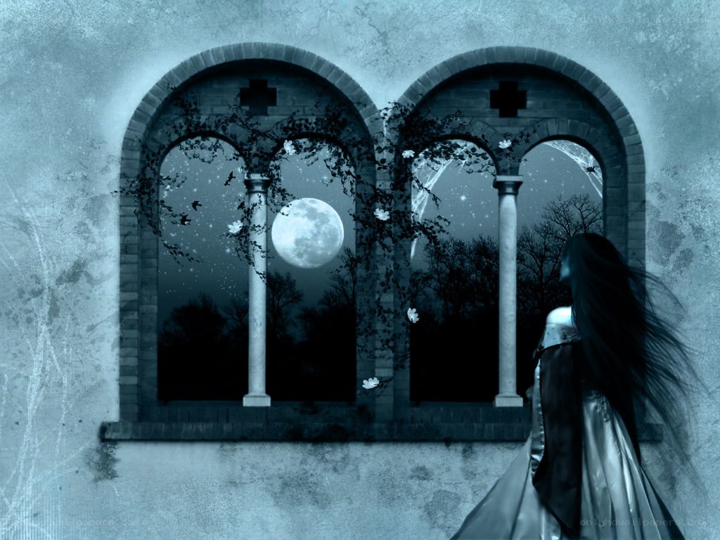 woman at arched window
