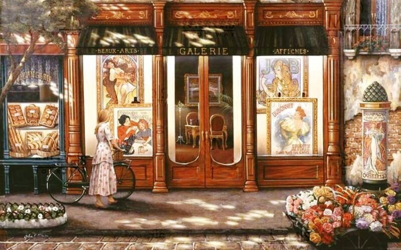 Woman at Art Gallery — Brown